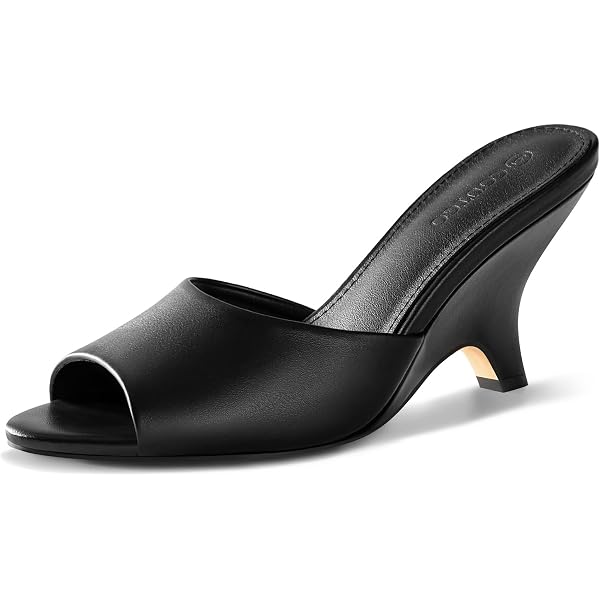 YDN Women Chic Pointed Toe Slingback Buckle Pumps Elastic Strap Slip On Kitten Low Heels Shoes Party Daily Dress Size 13 Black