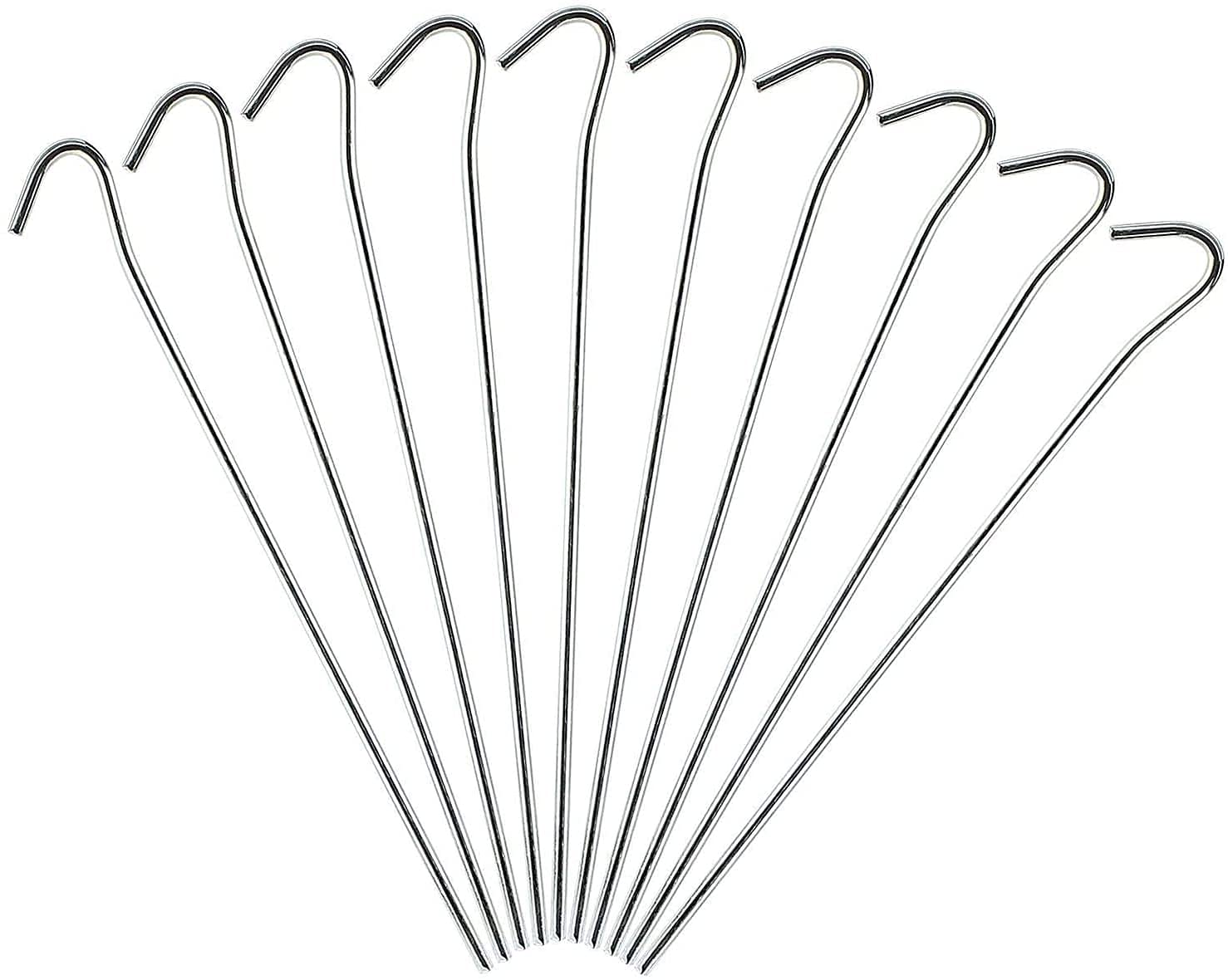 Grabacz Pack of 50 Heavy Duty 9" Galvanised Steel Tent Pegs Metal for Long Life- Ideal for Camping Sports and Much More