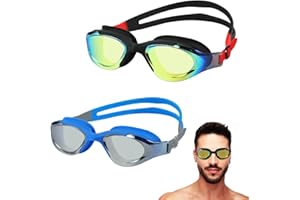 RUIGAO Swim Goggles, Adult Swimming Goggles Mirrored, Comfort For Men Women