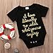 Cute Newborn Baby Golden Shiny Words Print Short Sleeve Summer Romper Bodysuit (0-3M, Black)