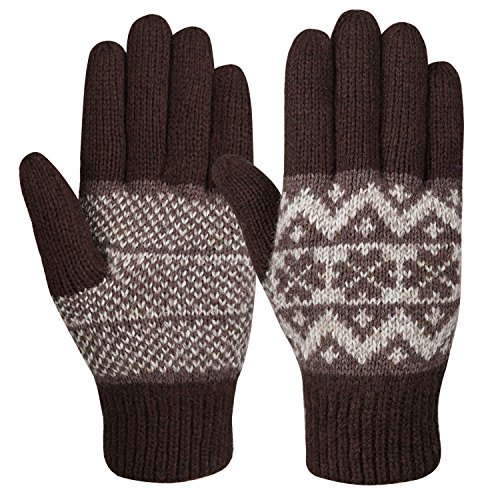 Warm Knit Gloves,EROKAY Thick Unisex Winter Warm Gloves Mittens for Men&Women (Brown) Warm Knit Gloves,EROKAY Thick Unisex Winter Warm Gloves Mittens for Men&Women (Brown)