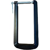 12 In. Deep Throat C-Clamp Cast Iron with a Powder Coat Finish, Black | Cast Iron, Powder Coat Finish