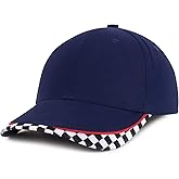Armycrew Racing Flag Pattern Premium Cotton Cap, Fit Child to Adult Oversize