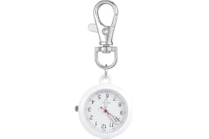 Homoyoyo Clip On Pocket Watch: Nurse Glow Pointer Watch with Clip and Lapel Option Nurses Fob Hand for Women Unisex Hanging Digital Fob for Doctors