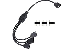 DUOYHIEL 3 Pin LED Strip Connector, Addressable ARGB Splitter Extension Cable for RGB 5050 3528 LED Light Strips, 5V 3 Pin ARGB LED Cable for PC, Computer Fans, ARGB LED Splitte Series, etc