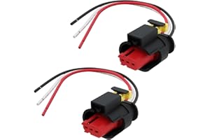 Micro Traders 2Pcs 3-Pin Car Ignition Coil Connector Plug Wiring Harness 71752816 Compatible with Alfa Compatible with Fiat