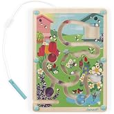 Janod Bee Hive Magnetic Wooden Maze Game - Ages 2+ - J05310 | Educational Toddler Activity - Develops Fine Motor Skills - Perfect for Travel - Screen-Free Fun - Ages 2+