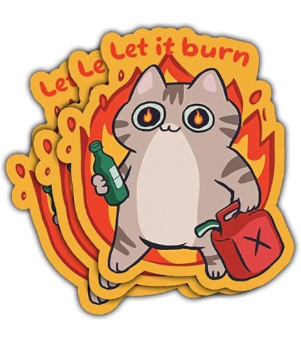 cigarette burn on cat Amazon.com - eDesign 2-Pack Let It Burn Arson Cat Funny Stickers Decal  Vinyl - 3 Inches