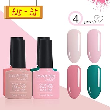 Lavender Violets 8ml 4pcs Colors Set Soak Off Uv Led Gel Nail