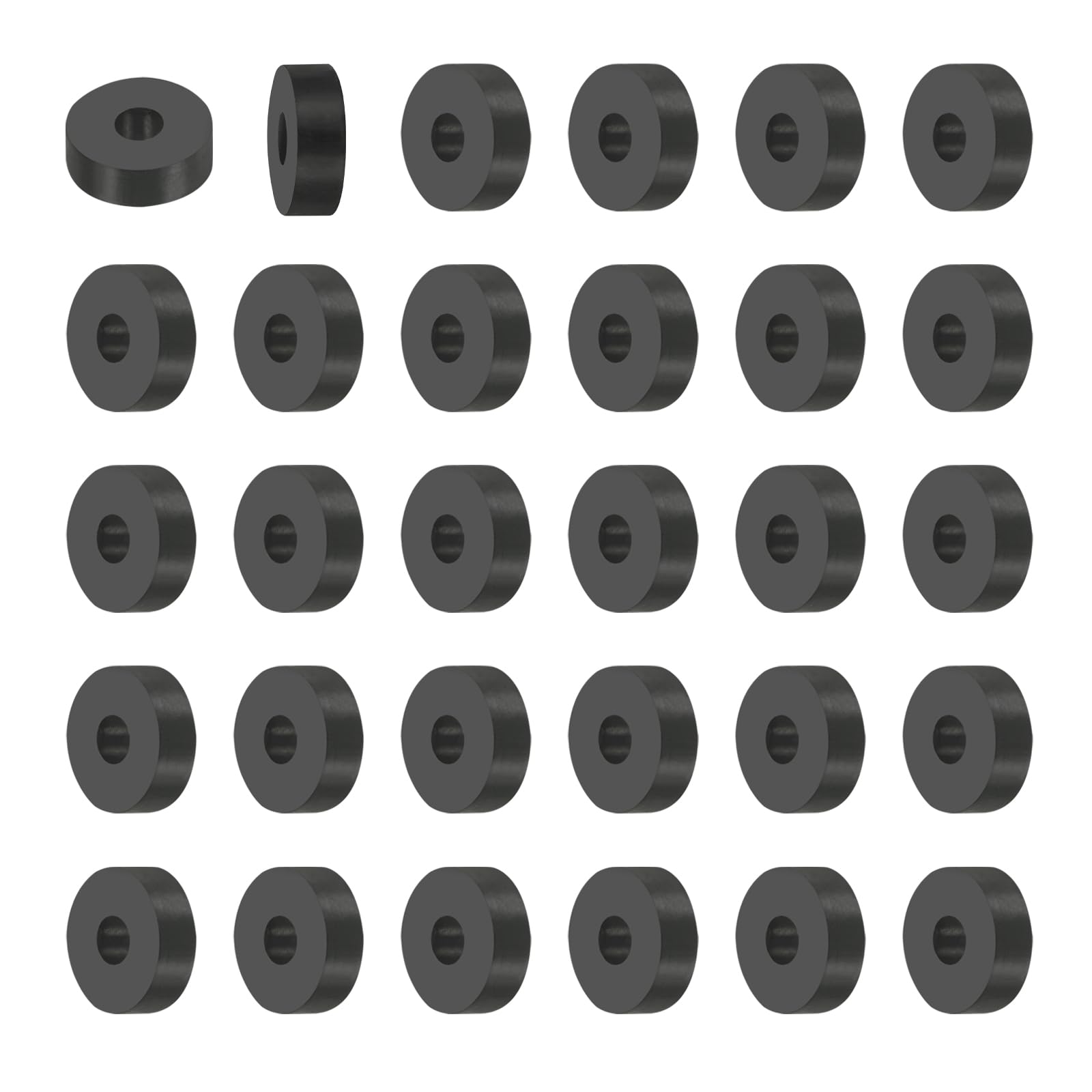 PATIKIL Multi Purpose Rubber Spacer, 30Pcs 4mm ID x 12mm OD x 4mm T Neoprene Round Anti-Vibration Isolation Pads Isolator Rubber Bushings Spacer Washer for HVAC Bolts Car Accessories
