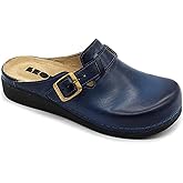 LEON 5000 Leather Slip-on Womens Ladies Mule Clogs Slippers Shoes, Blue, EU 37 (6.5M US Women)
