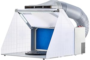 VEVOR Airbrush Spray Booth, Portable Hobby Airbrush Paint Spray Booth Kit with LED Lights, Exhaust Fan and Exhaust Extension 