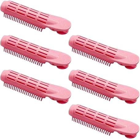 Amazon 6枚入 自然なふわふわ ヘアクリップヘア ボリューム ヘア ルートクリップ Diyカーラー クランプ ーツヘアスタイリングツール 韓国人気 ピンク 常花 ヘアアイロン