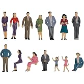BENTFL Scale Painted Figures 14 pcs, Pre-Painted Model People Figurines for Diorama, Train Layouts, Architecture Models, Assorted Colors