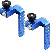 2-Pack T-Track Flip Stop for 3-Inch Woodworking Fence, Precision Blue Aluminum Miter Saw Stop Block for Universal &amp; Double-Cut T-Tracks (23/64"), Adjustable Arm for Precise Repeatable Cutting