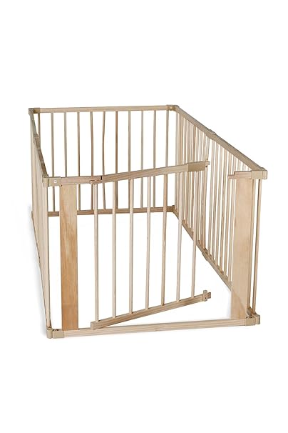 dibea DP00581 Baby Laufgitter Höhe 68 cm Laufstall 6 Elemente Holz, braun