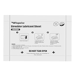 Wingwise 48-Pack Shredder Lubricant Sheets, 8.5 x 6