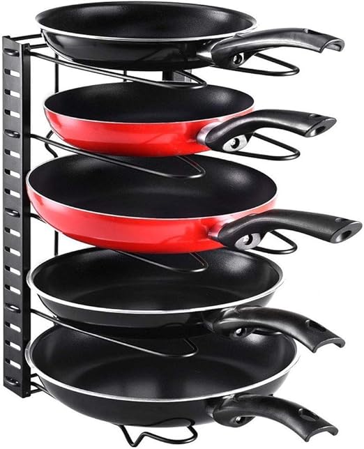 Angker Pfannen Stander Mit 5 Ebenen Verstellbar Aufbewahrung Von Topfen Pfannen Deckel Amazon De Kuche Haushalt