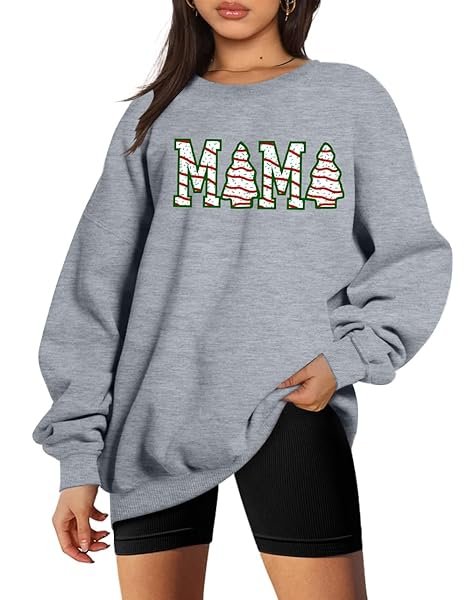 DUTUT WOMEN’S MAMA CHRISTMAS SWEATSHIRT – LONG SLEEVE...