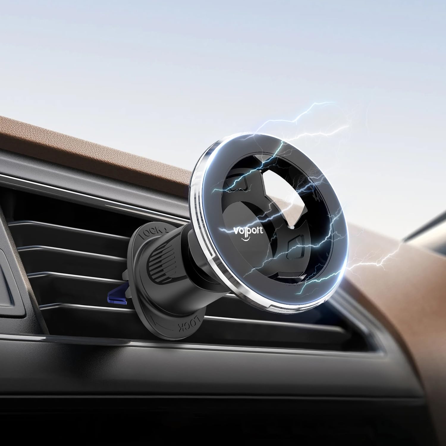 volport Mobile Phone Holder Car for MagSafe Universal Magnetic Car Holder Ventilation Car Mobile Phone Holder for iPhone 15 14 13 12 Pro Max Plus Mini Samsung Google All Smartphones