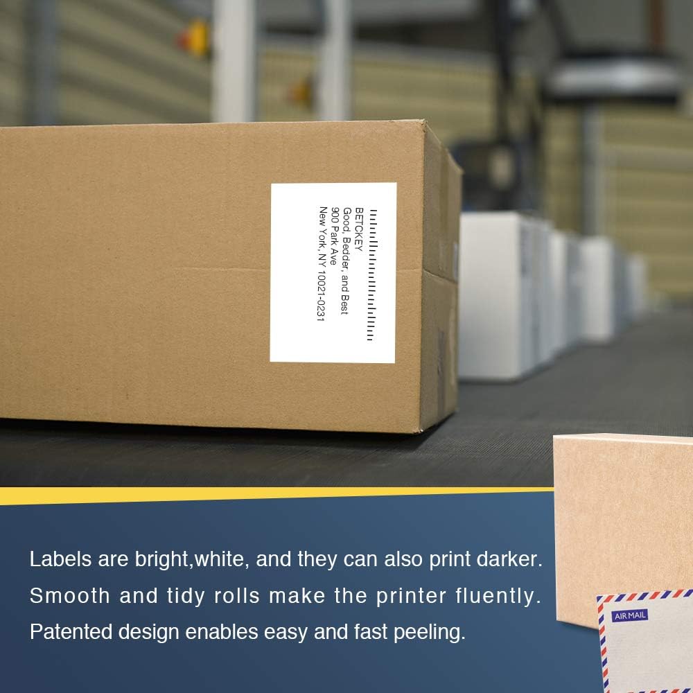 BETCKEY - Compatible DK-2243 Continuous 4" x 100' Replacement Labels, Compatible with Brother QL Label Printers [6 Rolls with Refillable Cartridge Frame] : Office Products