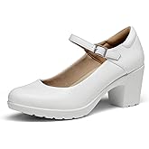DREAM PAIRS Women's Chunky Low Block Heels Mary Jane Closed Toe Work Pumps Comfortable Round Toe Dress Wedding Shoes EDENIA