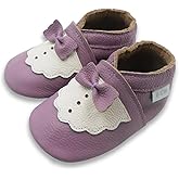 Basrakids Baby Shoes Leather Moccasins Baby Girls Boys Slippers-Soft Sole Non-Skid Lightweight Infant Toddler First Walking Shoes