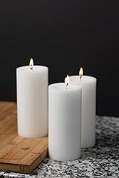 Richland Set of 3 White Pillar Candles 3" x