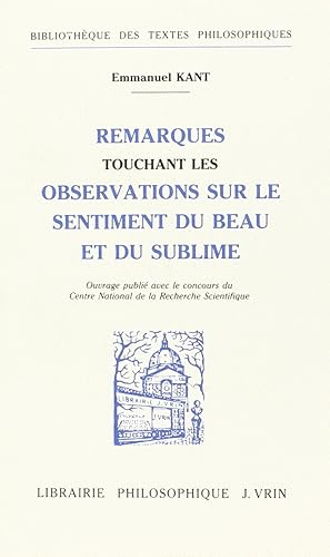Download Remarques touchant les observations sur le sentiment du beau et du sublime PDF