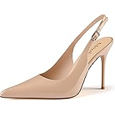 Adrizzlein Womens Slingback High Heels Pointed Toe Heels Closed Toe Stiletto Pumps Comfortable Sexy Non-Slip Elegant Wedding Party Shoes