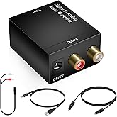 Digital Optical Coax to Analog Stereo Audio L/R Converter Adapter with Optical Cable RCA Cable