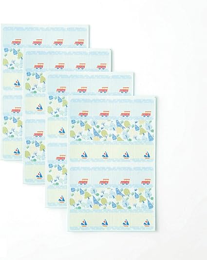 Amazon Co Jp ベルメゾン お名前シール ９６枚セット 名入れ無し 防水 ノンアイロン 洋服タグ 北欧ブルー 文房具 オフィス用品