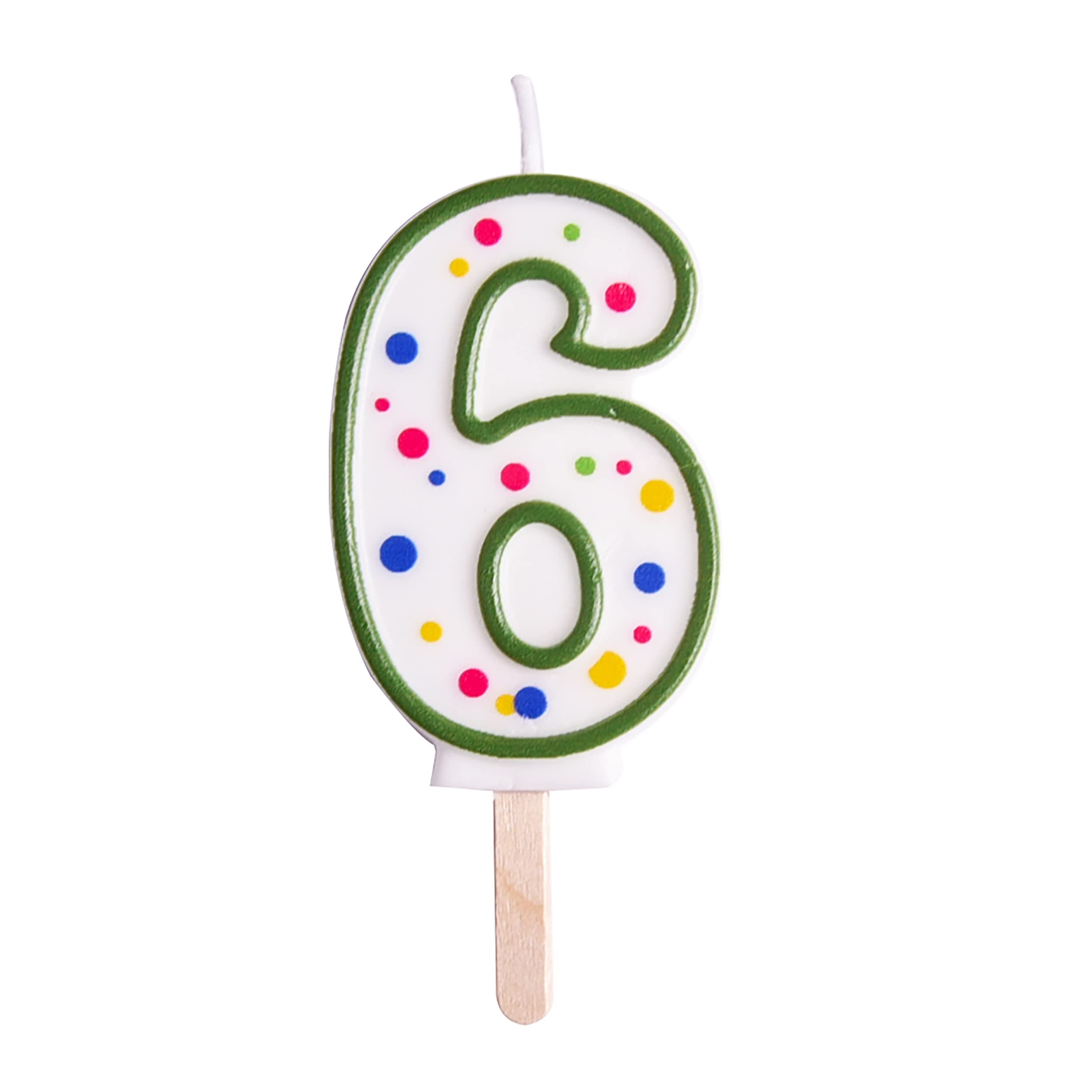 PME Green Number 6 Candle, Large Size