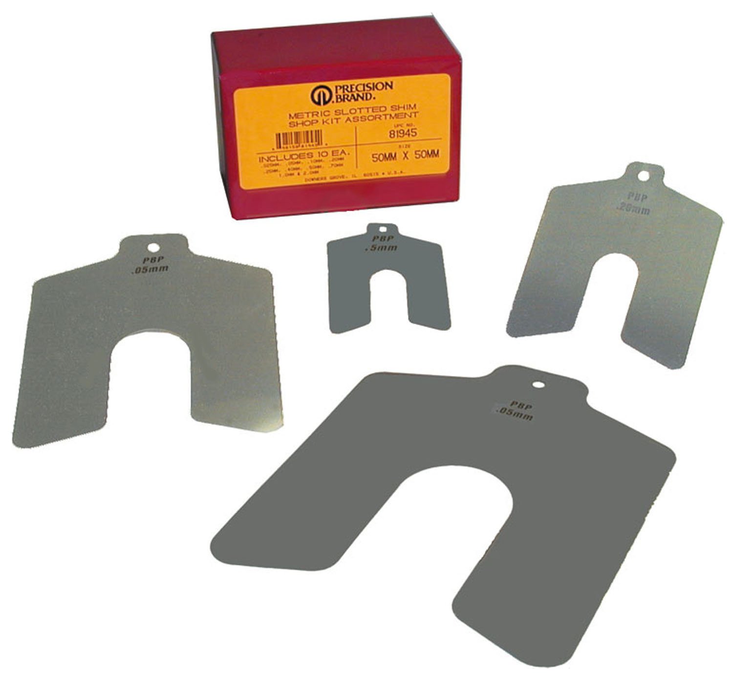 Stainless Steel Slotted Shim Shop Kit 75mm x 75mm Pack of 100 Precision