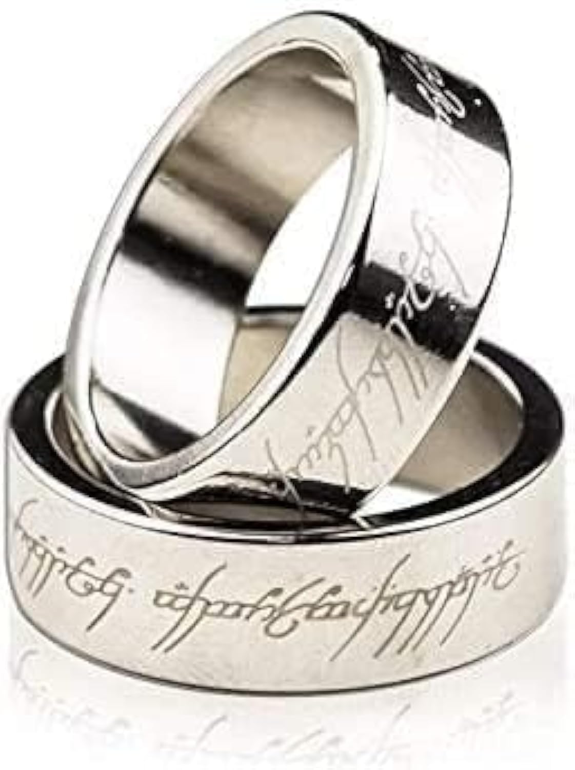 MOMOMAGE Silver Magnetic Engraved PK Ring Magic Tricks for Magician Lettering Magnetic PK Ring Stage Magic Accessories Gimmick Props (18 mm)