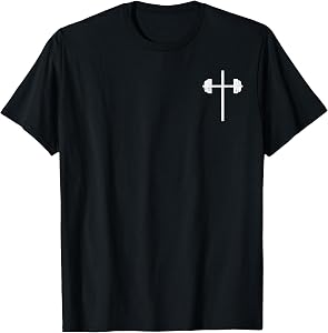 Gym Christian Barbel Cross Pocket Workout Dumbbell Men Women T-Shirt