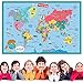 Handy Essentials Kids World Map, Dry Erase Map,Wall Decals [24 x 36 inches]