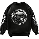 SOLY HUX Men's Graphic Sweatshirt Crewneck Long Sleeve Casual Pullover Tops Streetwear