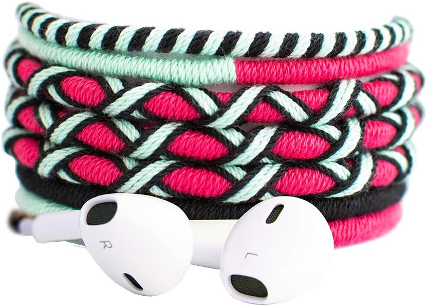 Crossloop Designer Series 3.5mm Universal in-Ear Headphones with Mic and Volume Control (Pink, Black & Sea Green)