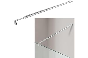 Shower Door Top Support Bar Rod Adjustable Length 27.6"-47.2"(700mm-1200mm), to Fix 5/16"(8mm) to 3/8"(10mm) Thick Glass Pane