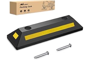 Nilight Parking Curb - Heavy Duty Rubber Garage Driveway Car Wheel Stopper Parking Aid Block Gadgets, 1-Pack