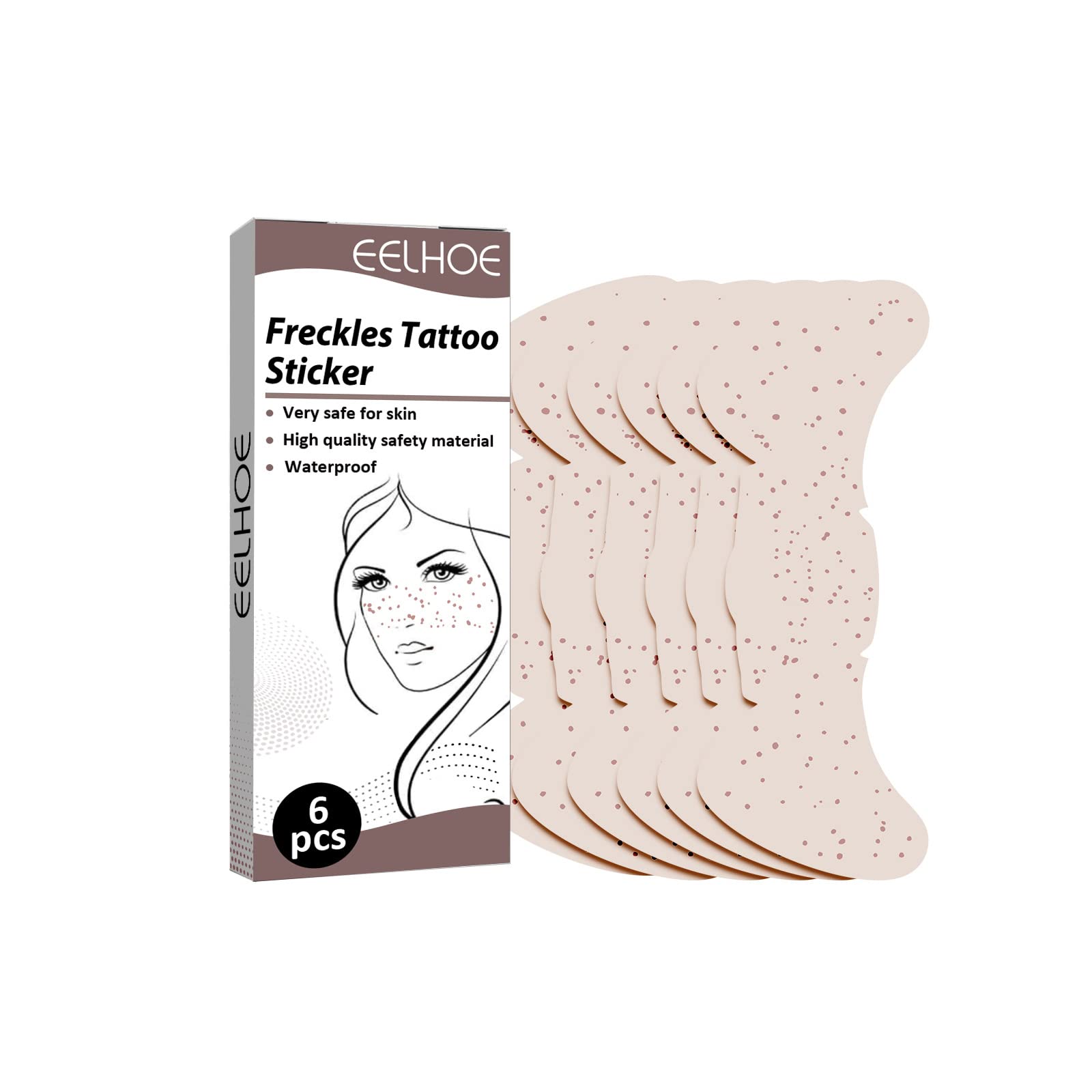 YYMEIDS 6 Pcs Freckles Tattoo Stickers Water Transfer Face Temporary Tattoo Stickers Waterproof Freckle Patches for Daily Life Party Travel Beach