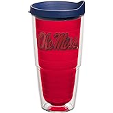 Tervis Made in USA Double Walled Ole Miss University of Mississippi Rebels Insulated Tumbler Cup Keeps Drinks Cold & Hot, 24oz, Primary Logo - Red Inner