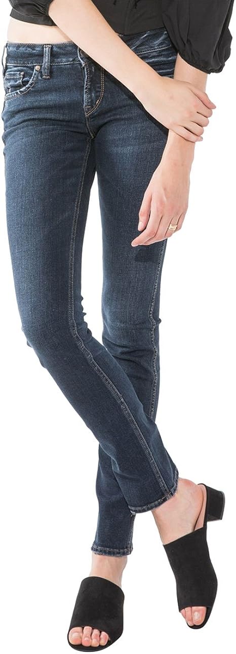 Silver Jeans Co. Womens Standard Elyse Relaxed Fit Mid Rise Straight Leg Jean: Amazon.ca 