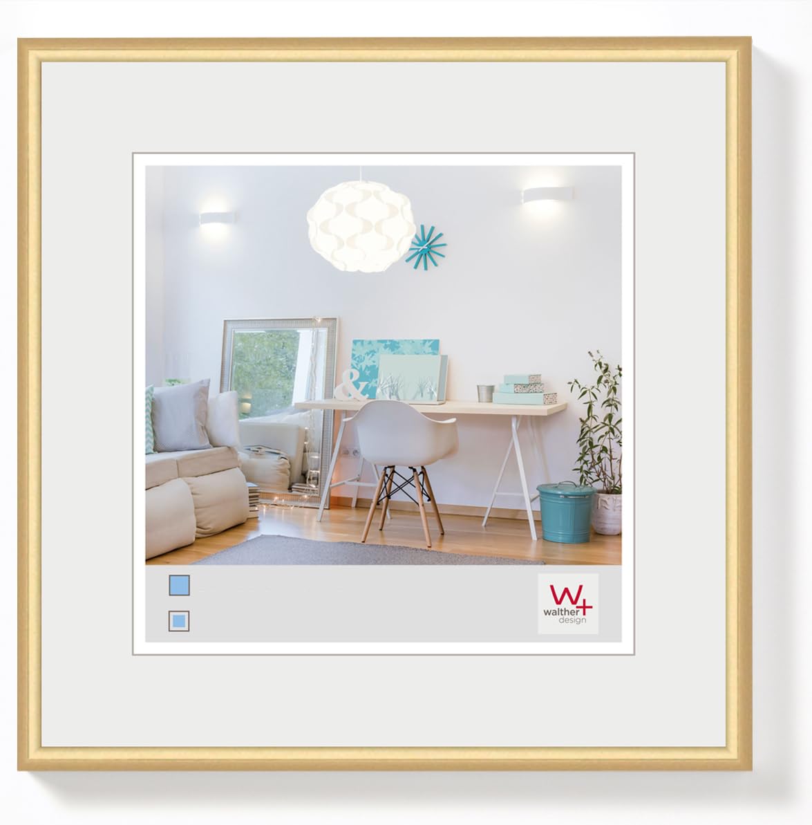 walther Design Picture Frame Gold 30 x 30 cm New Lifestyle Plastic Frame KV330G