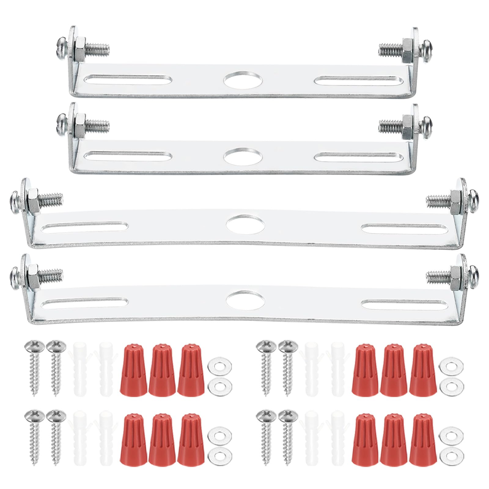 PATIKIL 95mm(3.74"), 120mm(4.72") Universal Light Fixture Mounting Bracket Kit, 4 Set Light Crossbar Ceiling Light Plate with Screw for Wall Light Ceiling Light Pendant Chandelier