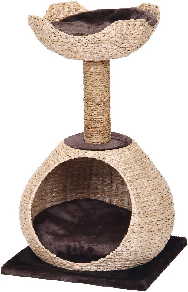 Croci Natural Blossom, Scratching post for adult cats large and small, scratchable parts in natural materials, with seats