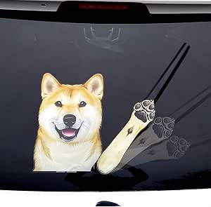 Amazon Com Shiba Inu Doge Waving Dog Wipertags Decal Attaches To Rear Vehicle Wiper Blade Made In Usa