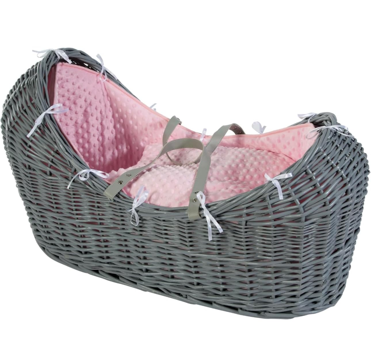 Cuddles Collection Pod Moses Basket Bedding Set Universal Bedding - Basket Not Included (Pink)
