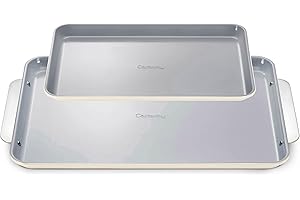 Caraway Non-Stick Ceramic Baking Sheet Duo - Naturally Slick Ceramic Coating - Non-Toxic, PTFE & PFOA Free - 18 x 13" Large &
